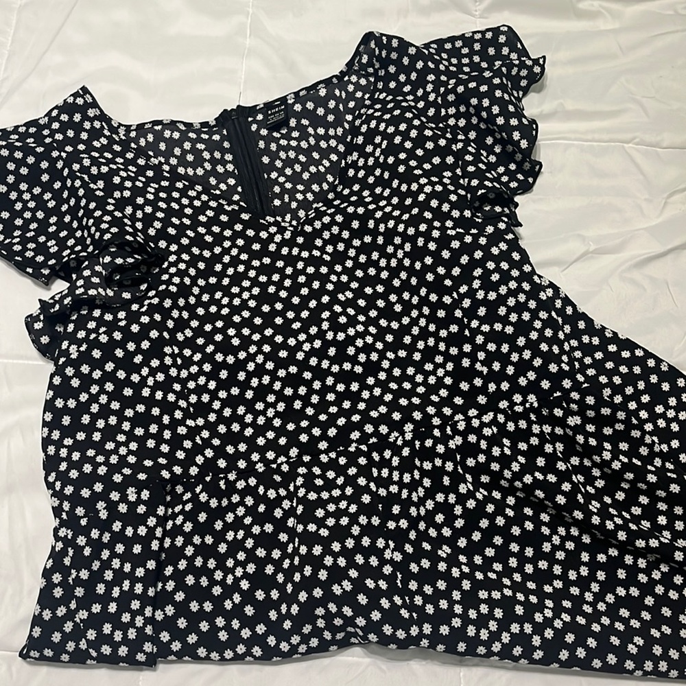 black & white romper